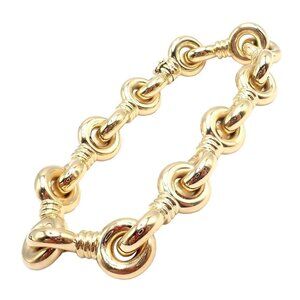 Vintage Estate Chunky 18k Yellow Gold Bracelet 8" 37g